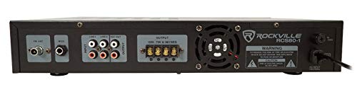 Rockville RCS80-1 60 Watt 70V/100V Commercial Amplifier/Bluetooth 5.0 Receiver, Supports 4/8/16 Ohm Speakers, USB/SD/FM/RCA/Mic, for Restaurants and Offices by Rockville - Image 3