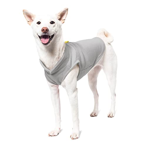 Image of Gooby Fleece Vest Dog Sweater, Yellow, Large | Soft warm fleece; Pullover, easy on /off (no zippers); O-ring leash attachment; Machine washable