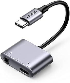 UGREEN USB C to 3.5mm Headphone Jack and Charger Adapter 2-IN-1 DAC PD 60W Fast Charge Type C Aux Splitter Compatible with Galaxy S22 Ultra S21 S20 FE S7 Tab 2022 12.9 iPad Pro Air 5 4 Mini 6 Pixel 4a