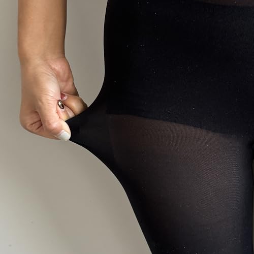 Image of Bestjybt Women's 90D Soft Opaque Tights Solid Color (US, Alpha, Medium, Large, Regular, Regular, Black)