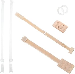 5 Bra Accessory Sets Including 2 Low Back Bra Converter Straps Bra Strap Clip 3 Hooks Bra Extender and Clear Bra Straps for Women Girl