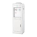 Top Loading Water Cooler Dispenser, Vertical Electric Hot & Cold Water Dispenser with Storage Cabinet, Hold 3 or 5 Gallon Bottle, Child Safety Lock for Home Office