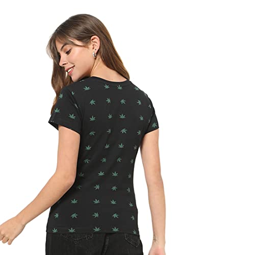 Image of Bewakoof Women's All Over Printed 100% Cotton T-Shirt - Regular Fit, Round Neck, Half Sleeves
