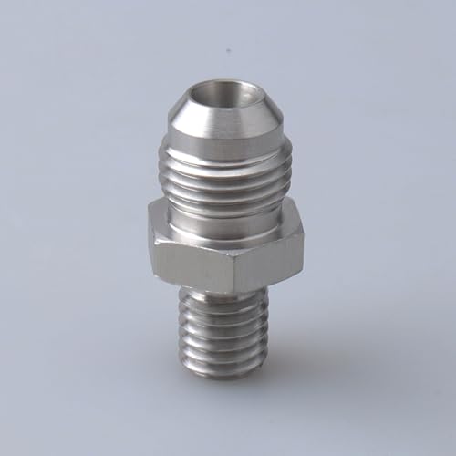 Image of Stainless Steel Aluminum Male Flare -6AN to M10 x 1.5 Male Metric Thread Pipe Fuel Fitting Adapter