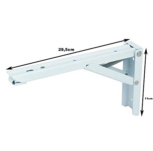 CasaXXl Lot de 2 équerres rabattables pour étagère 29,5 x 11 x 1 cm 50 kg Cover