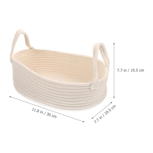 Cesta de algodón Lurrose con acabado artesanal decorativo para casa 3
