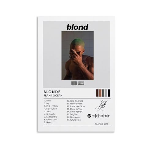 BAIYOUS Affiches de l'album Frank Ocean Music Blonde Art mural décoratif Peinture pour chambre à coucher 30 x 45 cm Style sans cadre