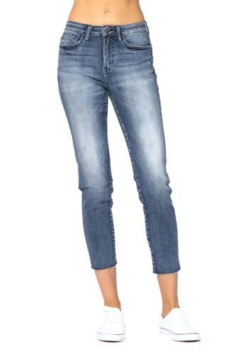 Judy Blue Women's Basic High Waist Relaxed Cropped Skinny Jeans2