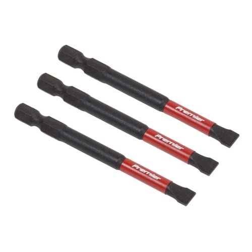 Sealey 3pc 75mm Slotted 6.5mm Impact Power Tool Bit Set - AK8253