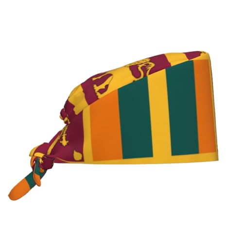 YYHWHJDE Breathable Work Hat Sri Lanka Flag Prints Adjustable Comfortable Chef Hat for Women & Men Black