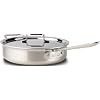 All-Clad BD55404 D5 Brushed 18/10 Stainless Steel 5-Ply Bonded Dishwasher Safe Saute Pan with Lid Cookware, 4-Quart, Silver