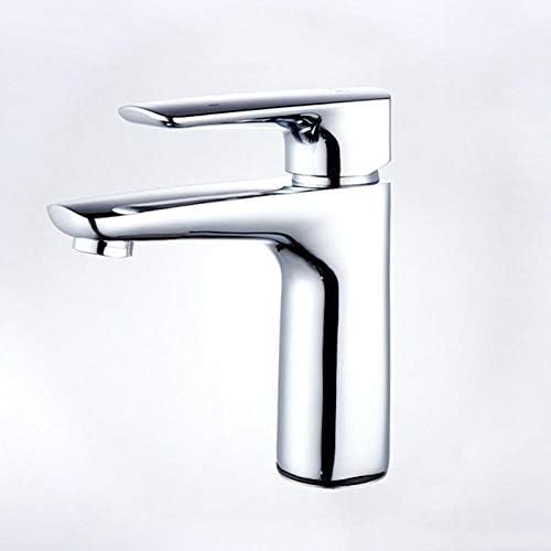 Robinet de lavabo chromé monocommande pour salle de bains moderne sur pont