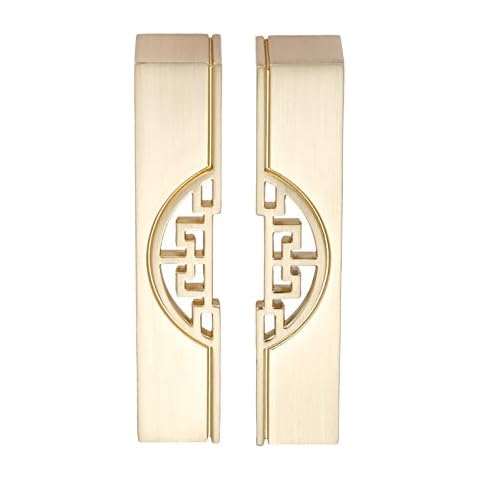 Pull Handles for Interior Doors 96mm Cupboard Handle Gold Vintage Shed Door Zinc Alloy Knobs Hole Pitch-Pack of 2 Cover