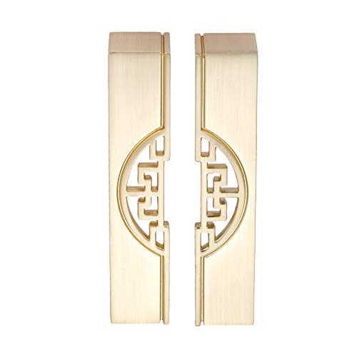 Mgoodoo 6PCS New Chinese Style Cabinet Handles ，96mm Hole Center Drawer Door Handle，Red Bronze Cupboard Door Handles with Screws，for Kitchen Cabinet Drawer Door