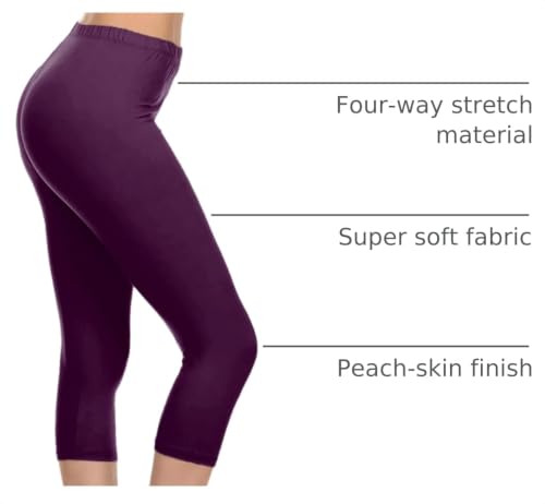 Image of Leggings Depot Women's High Waist Leggings Soft 1 inch Waistband Solid Pants - Regular, Plus, 1X3X, 3X5X