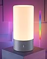 ROOTRO Table Lamp, [Advanced] Bedside Touch Control Lamp for Bedroom 3 Level Dimmable Warm White Lights with 256 RGB Color Mode Modern Deisgn Smart Nightstand Desktop LED Lamps Portable for Read