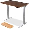 UPLIFTDESK Dark Bamboo (48 x 30 inch) Standing Desk 2-Leg V3 Adjustable Stand Up C-Frame (Gray), Advanced Keypad, Wire Grommets, Wire Tray, Rocker Board