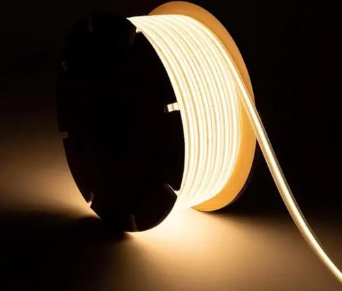 Brightex 30m COB LED Strip Light 220V – Flexible Super Bright Warm White LED Tape with Connector Indoor Outdoor Lighting for Kitchen, Bedroom, Living Room, Cabinet, Mirror & Christmas Decoration