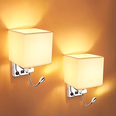 OurLeeme Bedside Wall Light with USB Cover