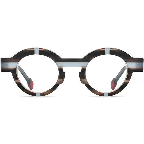 Image of HEPIDEM Multicolor Acetate Glasses Frame Women,Oversize Round Optical Eyeglasses