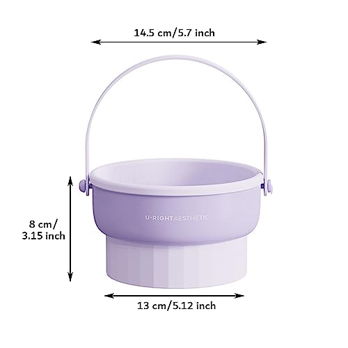 2 in 1 Silicone Makeup Brush Cleaning Mat with Brush Drying Holder, Portable Cosmetic Brush Cleaner, Purple - Image 2