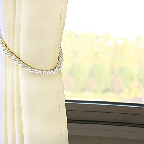 Hedonghexi Curtain Tiebacks , Outdoor Elegant Decorative Curtain Holdback,Modern Rope Window Curtain Ties Backs For Draperies With Hooks 2 Pack #TOP3
