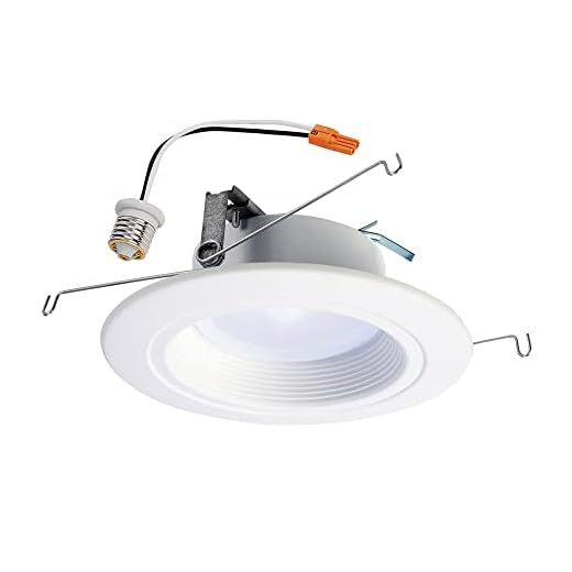 HALO 5 inch and 6 inch Recessed LED Can Light – Retrofit Ceiling & Shower Downlight, Baffle White Trim, Selectable CCT (2700K-5000K), 600 Lumens