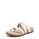 Vionic Women's Copal Anelle Slide Sandal- Supportive Strappy Slides That Includes an Orthotic Insole and Cushioned Outsole for Arch Support, Cream Patent Lizard Print 8.5 Wide