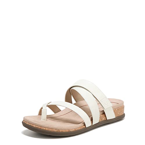 Vionic Women's Copal Anelle Slide Sandal- Supportive Strappy Slides That Includes an Orthotic Insole and Cushioned Outsole for Arch Support, Cream Patent Lizard Print 8.5 Wide