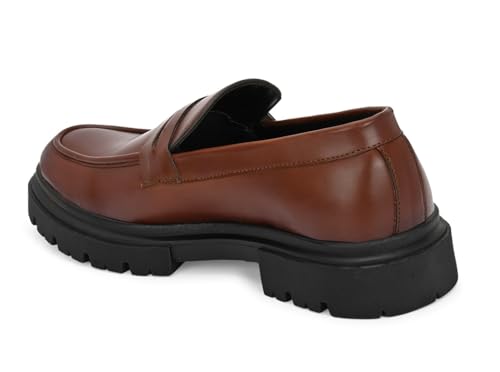 Image of MASSARI Premium Vegan Leather Upper Loafers for Men | Chunky Sole Formal Loafers