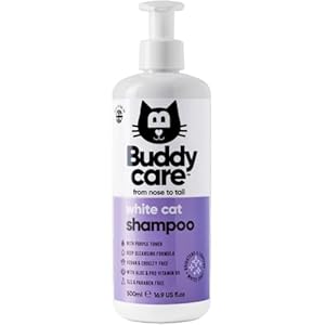 White Cat Shampoo by Buddycare – Brightening and Whitening Shampoo for Cats – Deep Cleansing, Fresh Scented – with Aloe Vera and Pro-Vitamin B5(16.90oz)