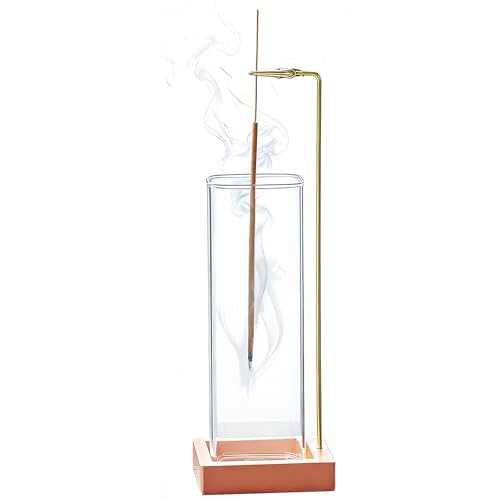 Metal Incense Holder with Glass Ash Catcher