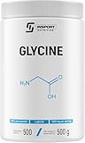 Glycine poudre 1000 mg par dose – 500 g – Soutien du système nerveux, gestion du stress, récupération musculaire, soluble et neutre | Insport Nutrition