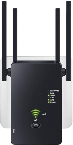 WLAN Verstärker 1200 Mbit/s - Dualband Repeater Mit 4 Antennen Für Besseres Internet