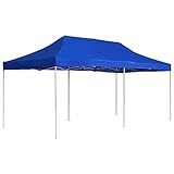 Mokuyary Profi-Partyzelt Faltbar Aluminium 6x3 m Blau, Pavillon Gartenzelt Festzelt Gartenpavillon zum Garten, Party, Festival, Hochzeit