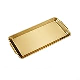 Bandeja de almacenamiento de alimentos hecha de acero inoxidable perfecta para reuniones al aire libre (dorado 32 x 16)