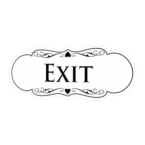 Designer EXIT Sign - White - Small (1 Pack)