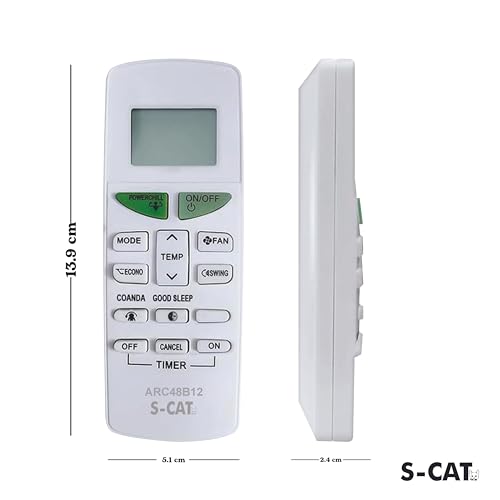 Image of S-CAT Compatible with Daikin AC Remote Original ARC484B12 Model 132D (No Backlight) Suitable for 1 1.5 2 Ton Split /Window AC (Match Old Remote Exactly, Contact Customer Care for Order)
