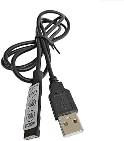 Txuolin Black USB RGB Controller with 3 Keys, 4 Pin Female Connector, 19 Dynamic Modes for 5V RGB LED Strip, Indoor Use, Novelty Lighting Controller, LED Strip Lights