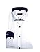 Produktbild ETERNA Herren Langarmhemd Business-Hemd Comfort Fit Kent-Kragen unifarben mit schmalen Patch-Streifen (weiß 01, 45)