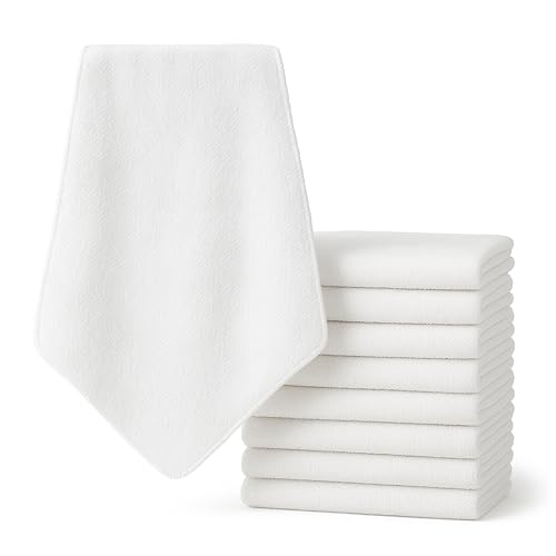 Dudu N Girlie Soft Terry Towelling Nappies 100% Ring Spun Cotton – 6 Pack 60x60cm Reusable Washable Cloths, Absorbent Wipes & Flannels, Supreme Quality Essentials for Newborn Care (White)