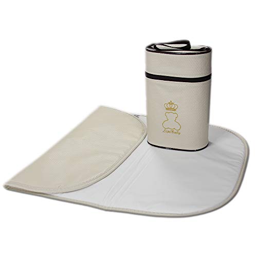 Kit Bolsa Maternidade Forrada com Mala Bolsa Frasqueira Trocador Porta Mamadeira Térmico (Bege)