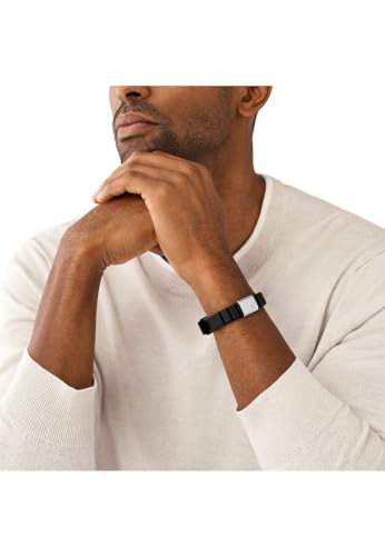 Miniatura 3 de Emporio Armani Pulsera de cuero con cierre de botón para hombre
