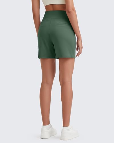 Image of G4Free EverGoing Women's Casual Shorts High Waisted 4'' / 5'' Comfy Shorts with Pockets for Yoga Workout Lounge