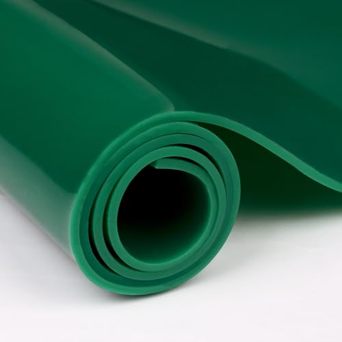 Image of WochiTV Green Silicone Rubber Sheet, 12 inch Wide x 1 /8 inch Thick x 12 inch Long High Temperature Rsistant Rubber Mat for DIY Gaskets Material, Pads, Sealing, Cushion, Microwave Oven Protection