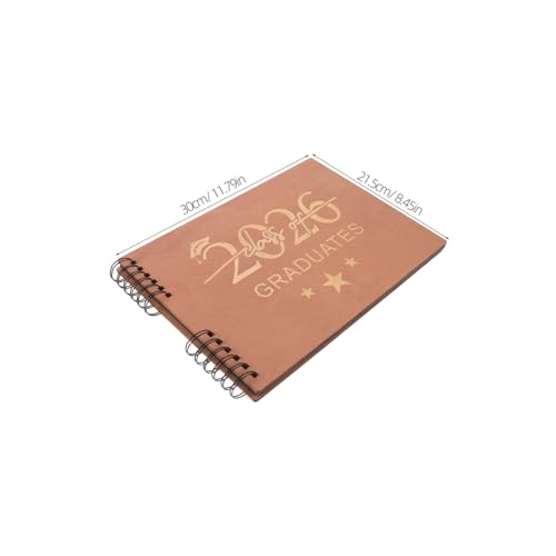 Carnet de notes de graduation 2026 au design unique en bois et papier noble