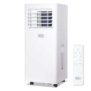 BLACK+DECKER Portable Air Conditioner, 8,500 BTU (5,100 BTU SACC) for Rooms Up To 350 Sq. Ft., Portable AC with Full Function Remote Control & Window Kit, BPACT05SM, White