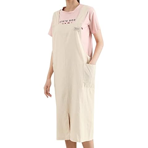 BBYBBS Japanese Style X Shape Cotton Linen Apron Beige Linen True Color Halter Cross Bandage Aprons Kitchen Cooking Apron Cover
