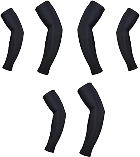 MSB SPORTS Cotton Half Skin Arm Sleeves Gloves Unisex Men or Women Fieldway Arm Sleeves Gym Sports Gloves for Sun Burn Skin Tan Protection SPF Proof UV Block (Black)