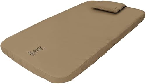 DOD Soto Sleeping Pad for Camping - Extra Thick Self-Inflating Camping Mattress and Camping Pillow - Tan - Large